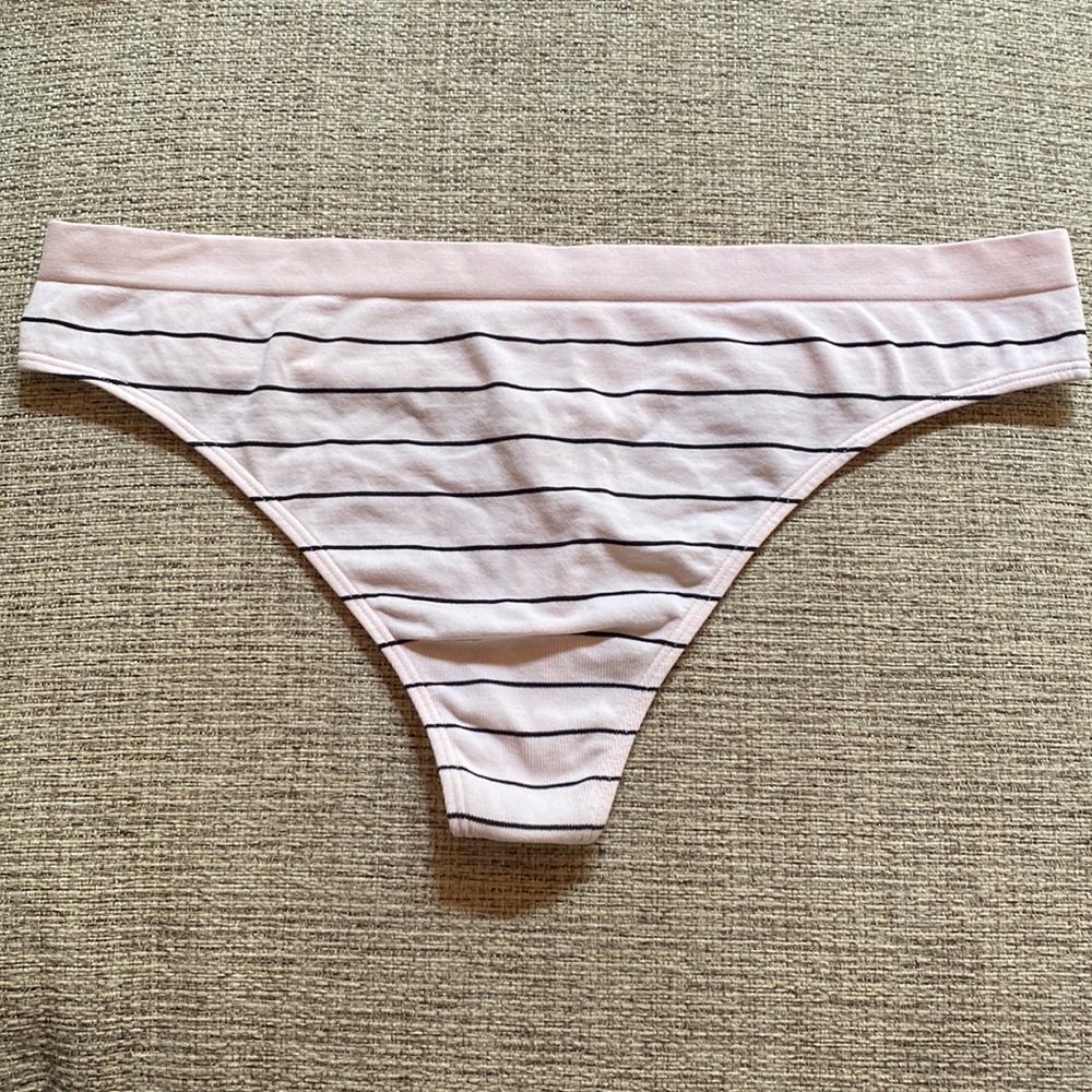 Black and pink striped Victoria’s Secret Thong Panties